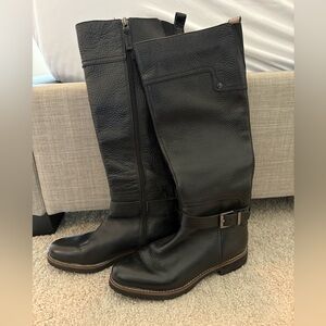 Franco Sarto Black Leather Knee-High Boots